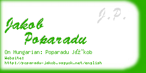 jakob poparadu business card